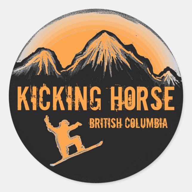 Pegatina Redonda Pegatinas de snowboard de naranjas de Columbia Bri (Anverso)