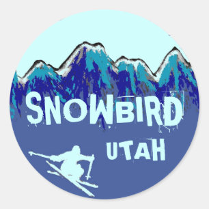 Pegatina Redonda Pegatinas de snowboard Utah
