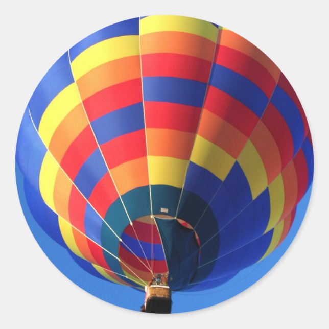 Pegatina Redonda Pegatinas de sobres de globos aerostáticos (Anverso)
