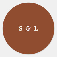 Pegatinas de sobres de monograma simple y ruso