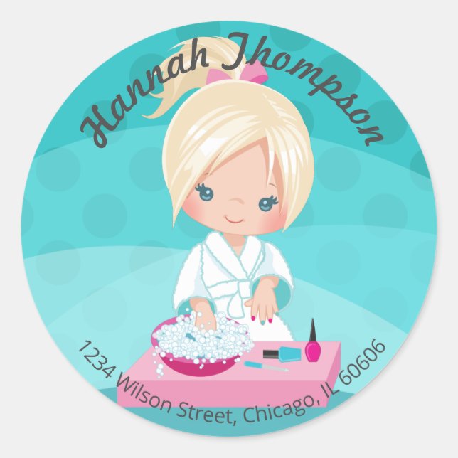 Pegatina Redonda Pegatinas de sobres de spa (Anverso)