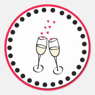 Pegatina Redonda Pegatinas de sobres de tostada boda