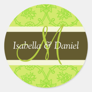 Pegatina Redonda Pegatinas de sobres monográficos de letra M