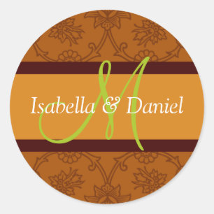 Pegatina Redonda Pegatinas de sobres monográficos de letra M