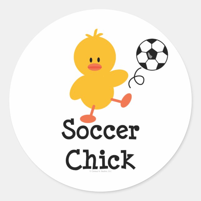 Pegatina Redonda Pegatinas de Soccer Chick (Anverso)