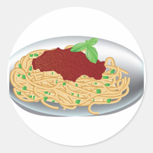 Pegatina Redonda Pegatinas De Spaghetti