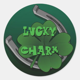 Pegatina Redonda Pegatinas de St. Partick Personalizado Lucky Charm