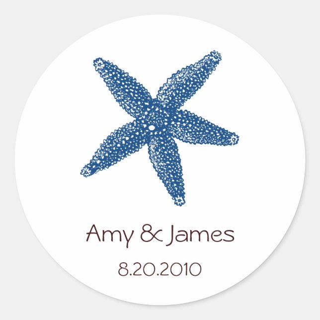 Pegatina Redonda Pegatinas de Starfish (Anverso)