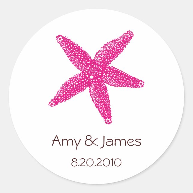 Pegatina Redonda Pegatinas de Starfish (Anverso)