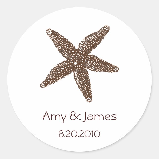 Pegatina Redonda Pegatinas de Starfish (Anverso)