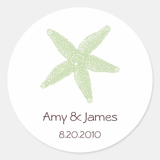 Pegatina Redonda Pegatinas de Starfish (Anverso)