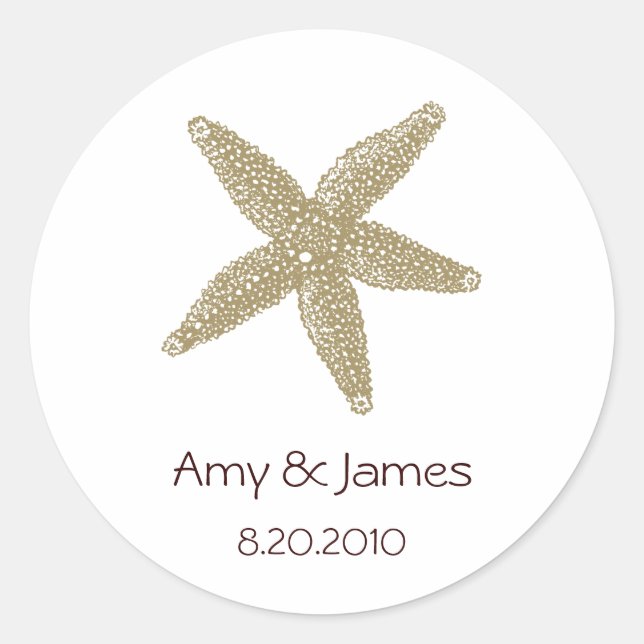 Pegatina Redonda Pegatinas de Starfish (Anverso)