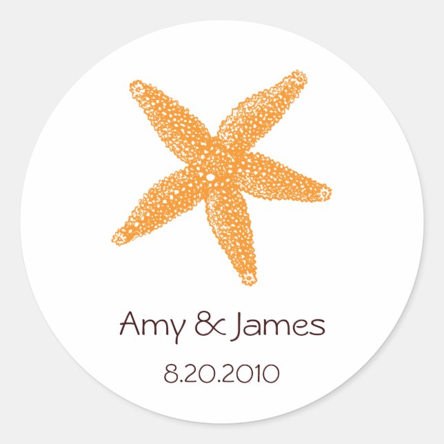 Pegatina Redonda Pegatinas de Starfish (Anverso)