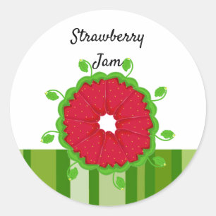 Pegatina Redonda Pegatinas de Strawberry Swirl Jam