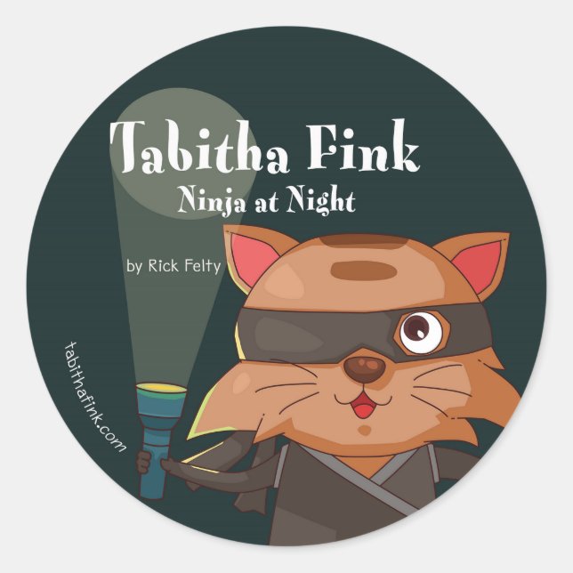 Pegatina Redonda Pegatinas de Tabitha Fink Ninja (Anverso)