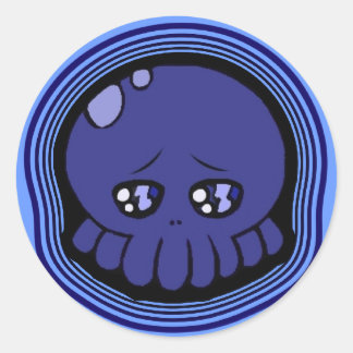 Pegatina Redonda Pegatinas de Tako-Chan Sad