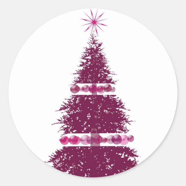 Pegatina Redonda Pegatinas de tarjetas de felicitación de Navidades (Anverso)