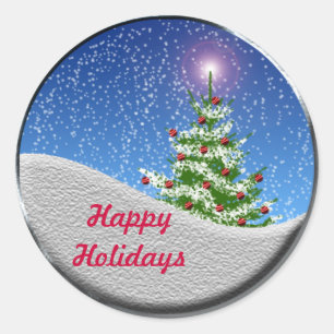 Pegatina Redonda Pegatinas de tarjetas navideñas navideñas de tempo