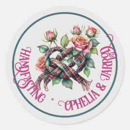 PEGATINA REDONDA PEGATINAS DE TARTAN HANDFASTING PARA LOS AMANTES D