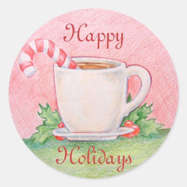 Pegatina Redonda Pegatinas de té de menta (Anverso)