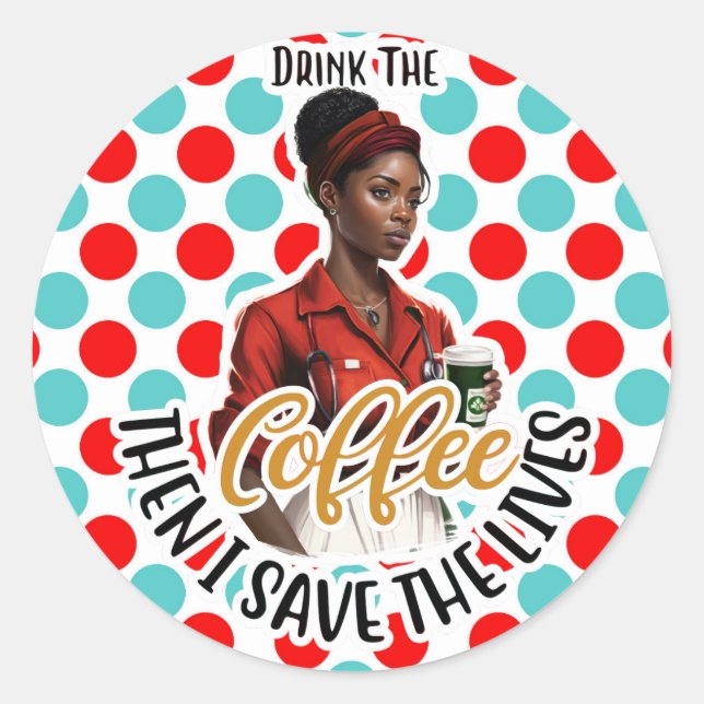 Pegatina Redonda Pegatinas de temas de humor para enfermeras (Anverso)