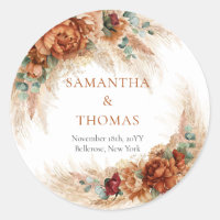 Pegatinas de Terracotta burgundy eucalyptus y pamp