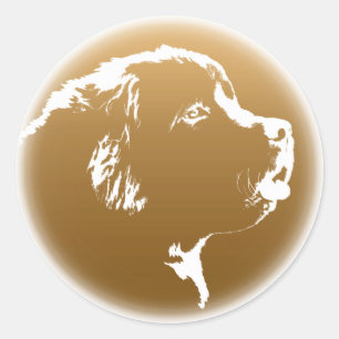 Pegatina Redonda Pegatinas de Terranova Pegatinas de perros de Terr