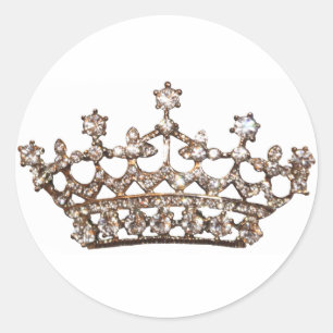 Pegatina Redonda Pegatinas de Tiara y Gems