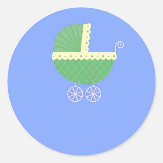 Pegatina Redonda Pegatinas de transporte para bebés (Anverso)