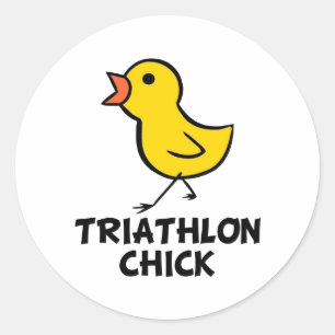 Pegatina Redonda Pegatinas de Triathlon Chick