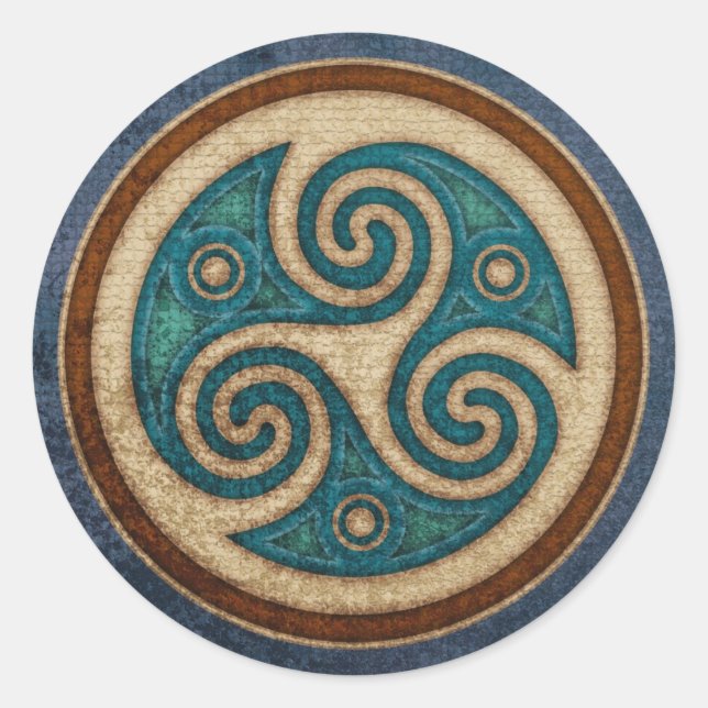 Pegatina Redonda Pegatinas de Triskele Oscuro (Anverso)