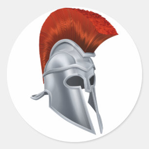 Pegatina Redonda Pegatinas de Trojan Helmet
