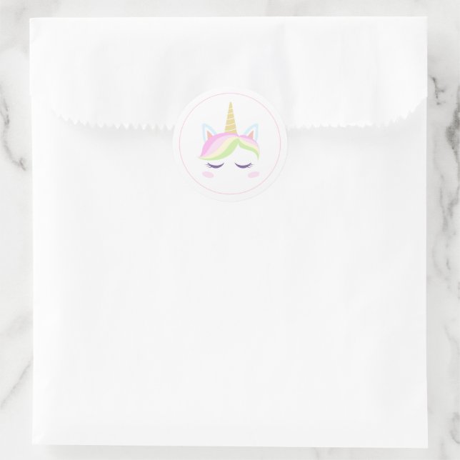Pegatina Redonda Pegatinas de Unicorn (Bolso)