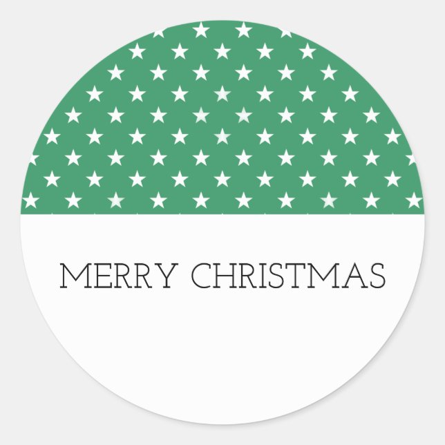 Pegatina Redonda Pegatinas de vacaciones de estrellas verdes (Anverso)
