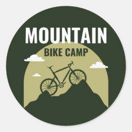 Pegatina Redonda Pegatinas de vacaciones en bicicleta de montaña