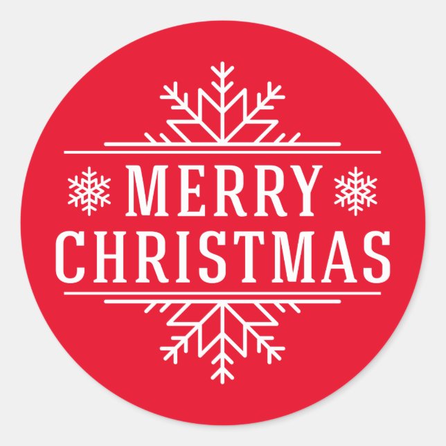 Pegatina Redonda Pegatinas de vacaciones Feliz Navidad (Anverso)