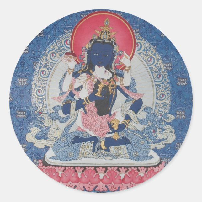 Pegatina Redonda Pegatinas de Vajrasattva (Anverso)