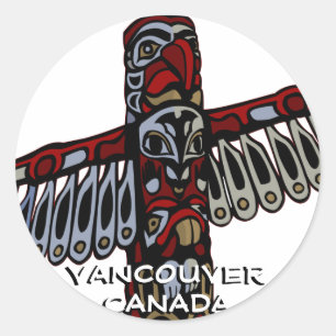 Pegatina Redonda Pegatinas de Vancouver Canadá: arte emblemático de
