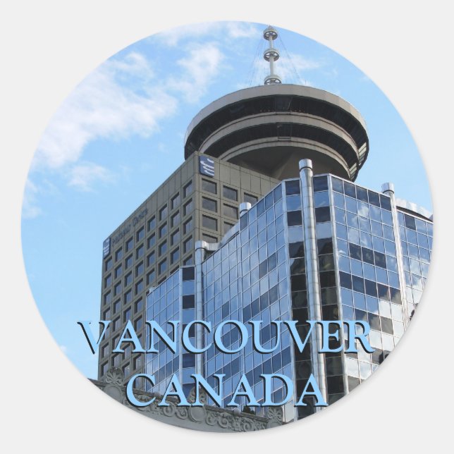 Pegatina Redonda Pegatinas de Vancouver Canadá: arte emblemático de (Anverso)
