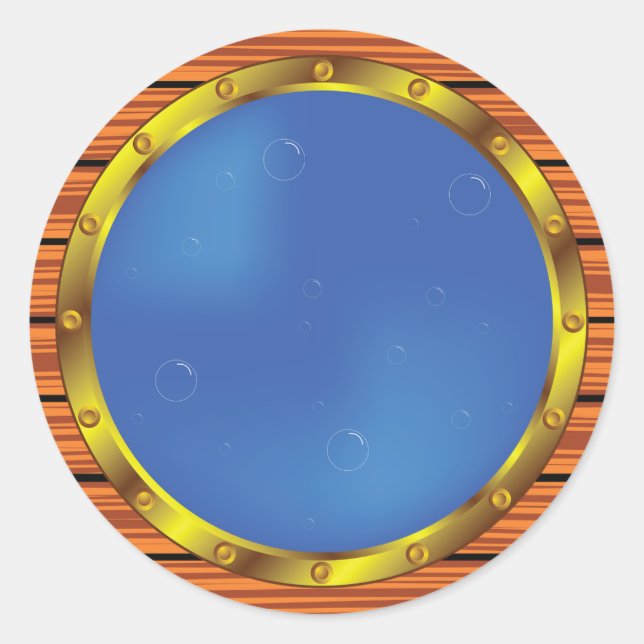 Pegatina Redonda Pegatinas de ventanas de ojo de buey (Anverso)