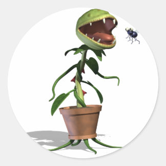 Pegatina Redonda Pegatinas de Venus Fly-trampa