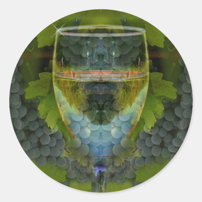 Pegatina Redonda ¡Pegatinas de vino! (Anverso)