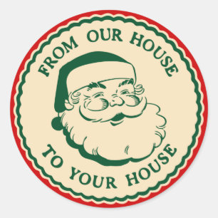 Pegatina Redonda Pegatinas de Vintage Santa Claus