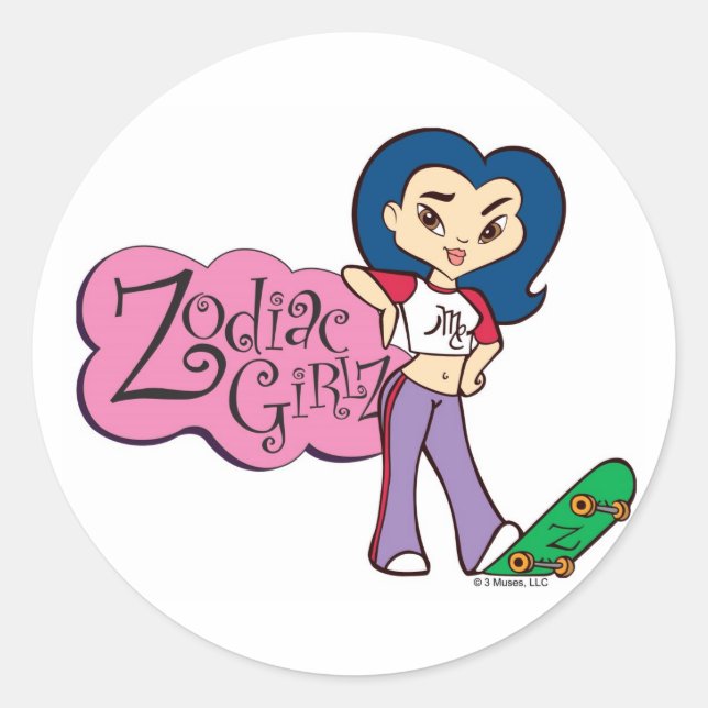 Pegatina Redonda Pegatinas de Virgo (Anverso)