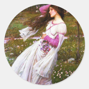 Pegatina Redonda Pegatinas de Waterhouse Windflowers