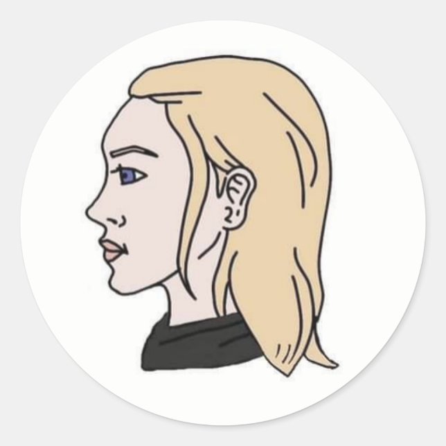 Pegatina Redonda Pegatinas de wojak de Chad (Anverso)