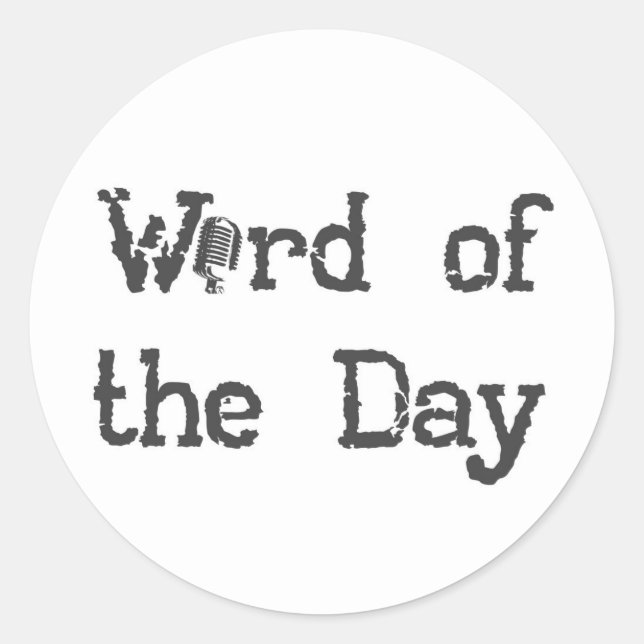Pegatina Redonda Pegatinas de Word of the Day (Anverso)
