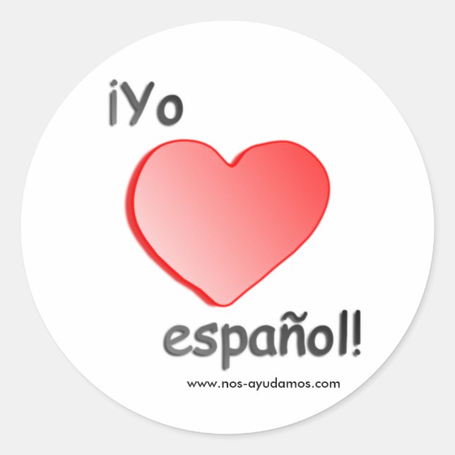 Pegatina Redonda Pegatinas de Yo Quiero español (Anverso)