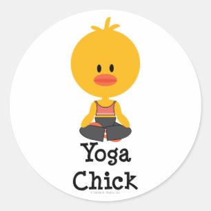Pegatina Redonda Pegatinas de Yoga Chick