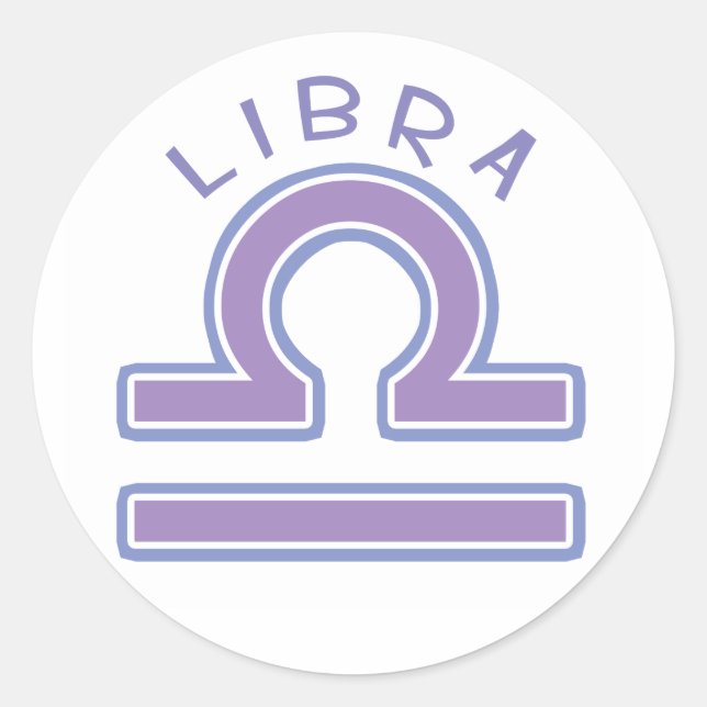 Pegatina Redonda Pegatinas de Zodiac Libra (Anverso)